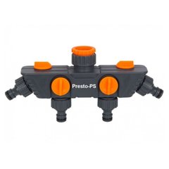Кран шаровый Presto-PS на 4 выхода с внутренней резьбой 1/2-3/4-1 дюйм (5010)