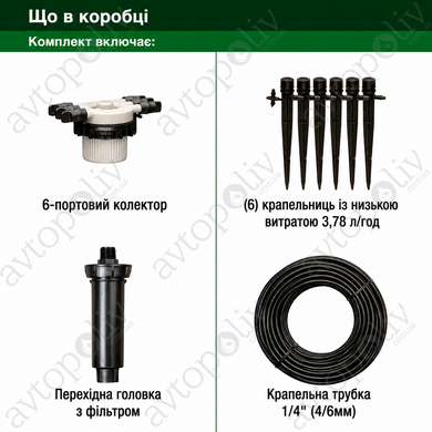 Комплект Rain Bird (CNV182BUB) для переобладнання  з дощувача в крапельний полив на 6 точок