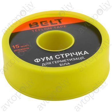 Фум стрічка біла для герметизації Belt 19мм х 0,2мм х 15м