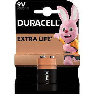 Батарейки Duracell 9V PP3 (Крона) - 1 шт.