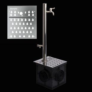 Садовая колонка круглая 50 мм. ТМ "Rivnyna" Light 2 крана + дрен. модуль, решетка "Капля"