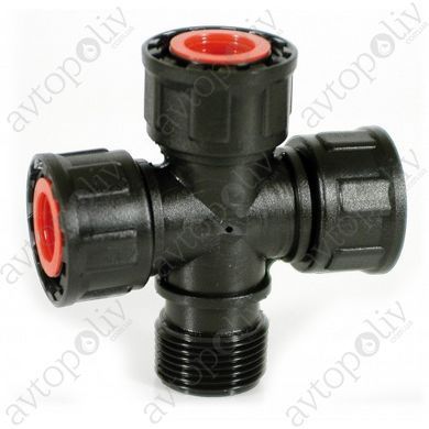 Хрестовина Irritec з накидними гайками 1&Prime;ВР&times;1&Prime;ВР&times;1&Prime;ВР&times;1&Prime;ЗР