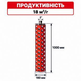 Донный фильтр из нержавейки 2" х 160 х 1000 (18 м&sup3;/ч)